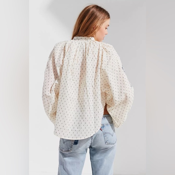 Urban Outfitters UO Clip-Dot Lace Blouse - Picture 5 of 9
